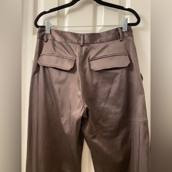 Zara Satin Effect Multi Pocket Cargo Pants - Eggplant - Picture 9 of 12